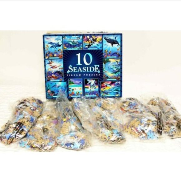 7 Ceaco Puzzles Set Seaside Ocean Beach Coral Ree - Picture 2 of 7